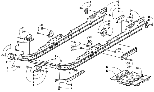 SLIDE RAIL AND TRACK ASSEMBLY