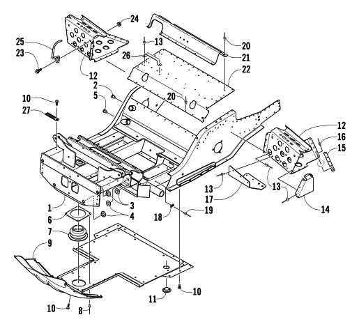 FRONT FRAME AND FOOTREST ASSEMBLY