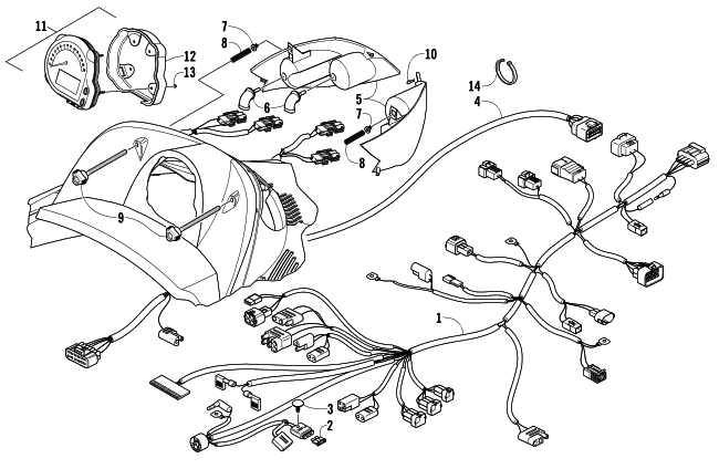 HEADLIGHT, INSTRUMENTS, AND WIRING ASSEMBLIES