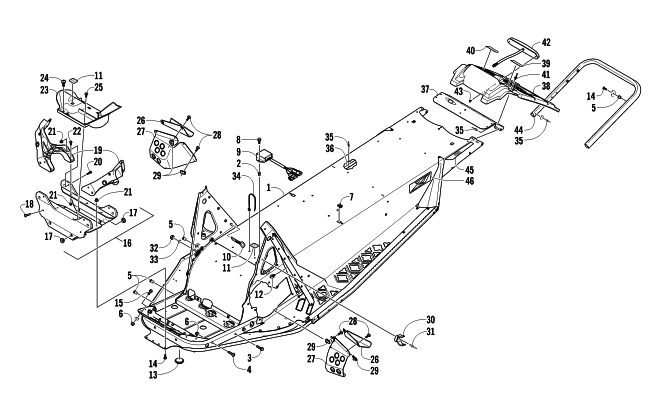 CHASSIS, REAR BUMPER, AND SNOWFLAP ASSEMBLY