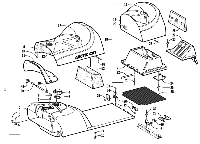 GAS TANK AND SEAT ASSEMBLY