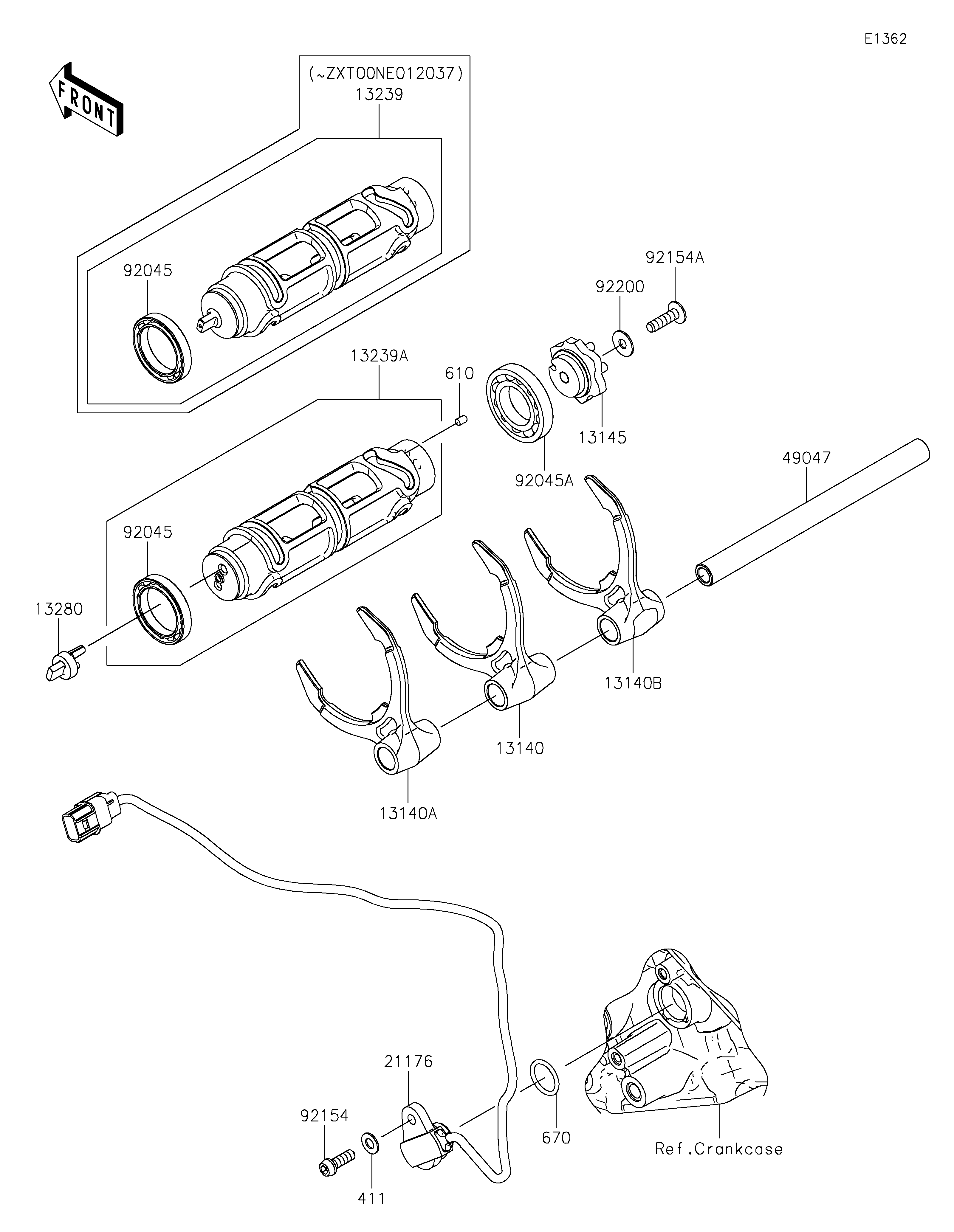 Gear Change Drum/Shift Fork(s)