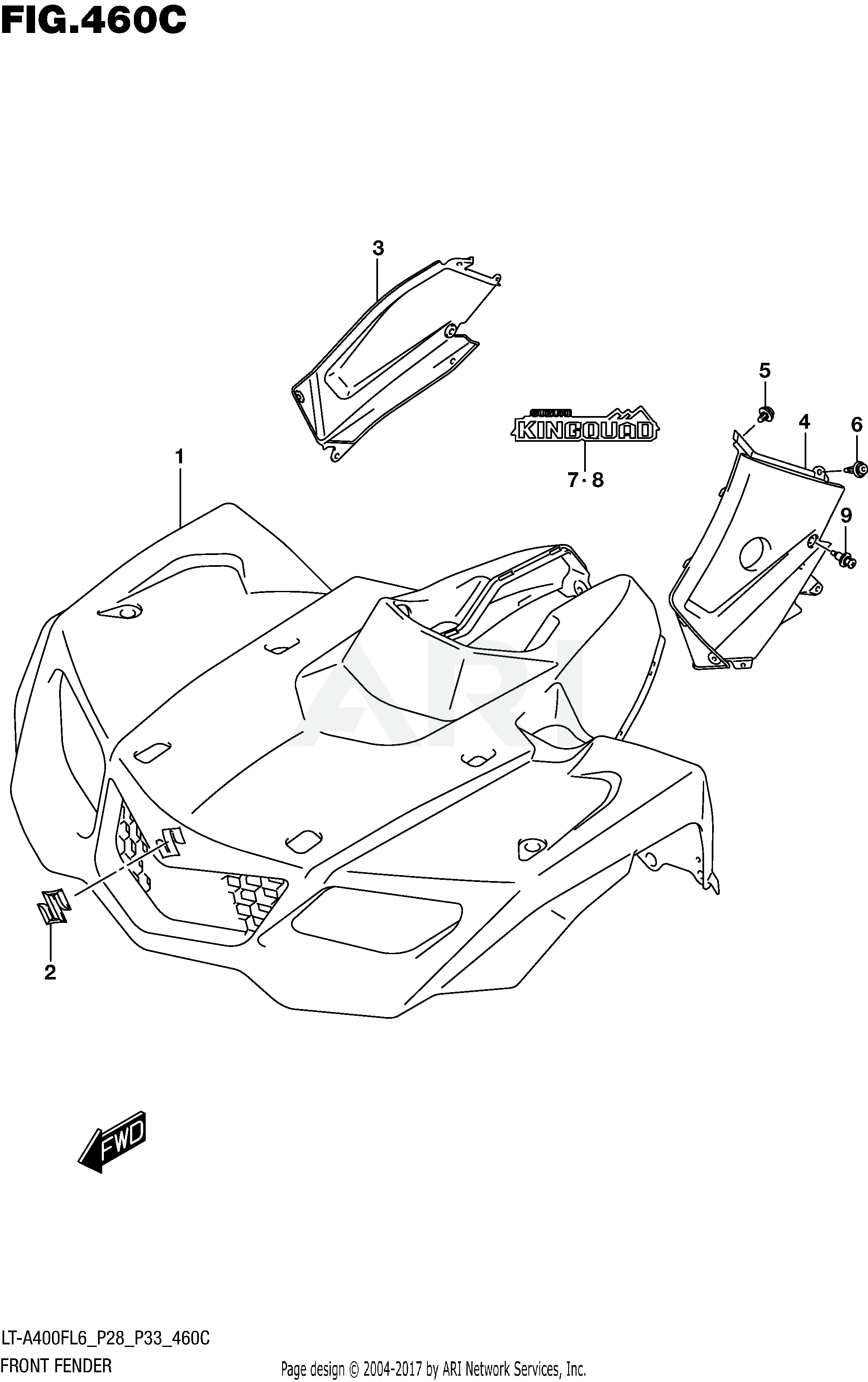 FRONT FENDER (LT-A400FZL6 P33)