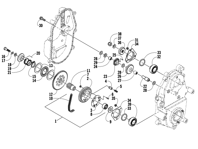 DRIVE/REVERSE DROPCASE ASSEMBLY