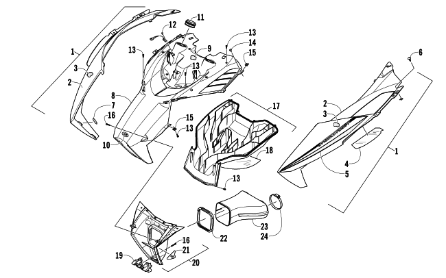 HOOD AND AIR INTAKE ASSEMBLY