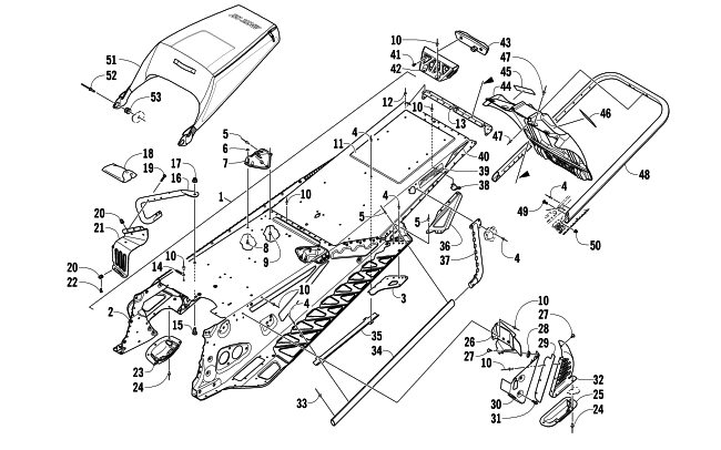 TUNNEL, REAR BUMPER, AND SNOWFLAP ASSEMBLY