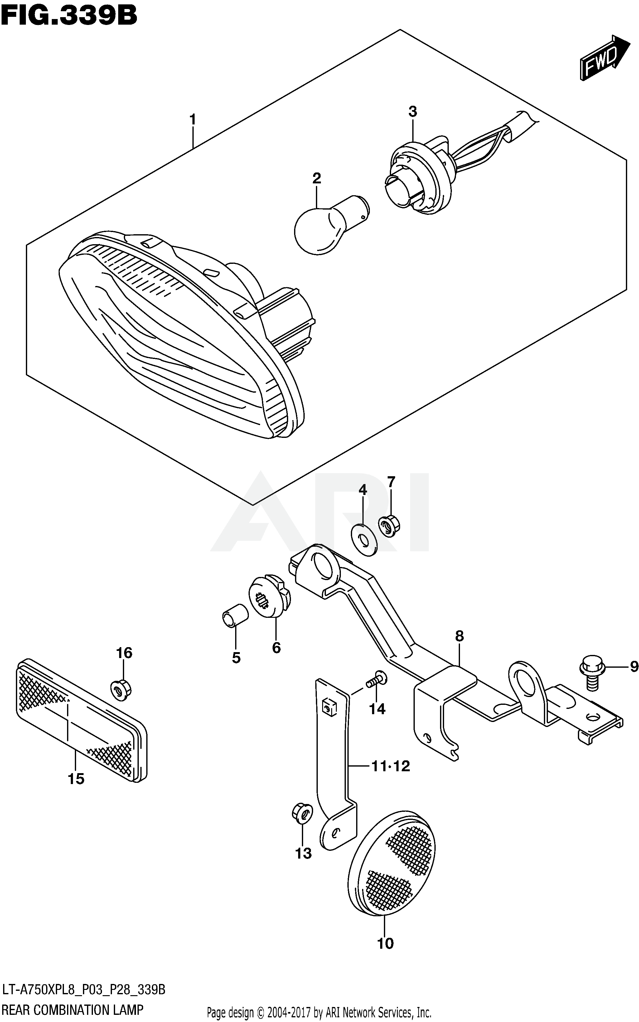 REAR COMBINATION LAMP (LT-A750XPL8 P28)