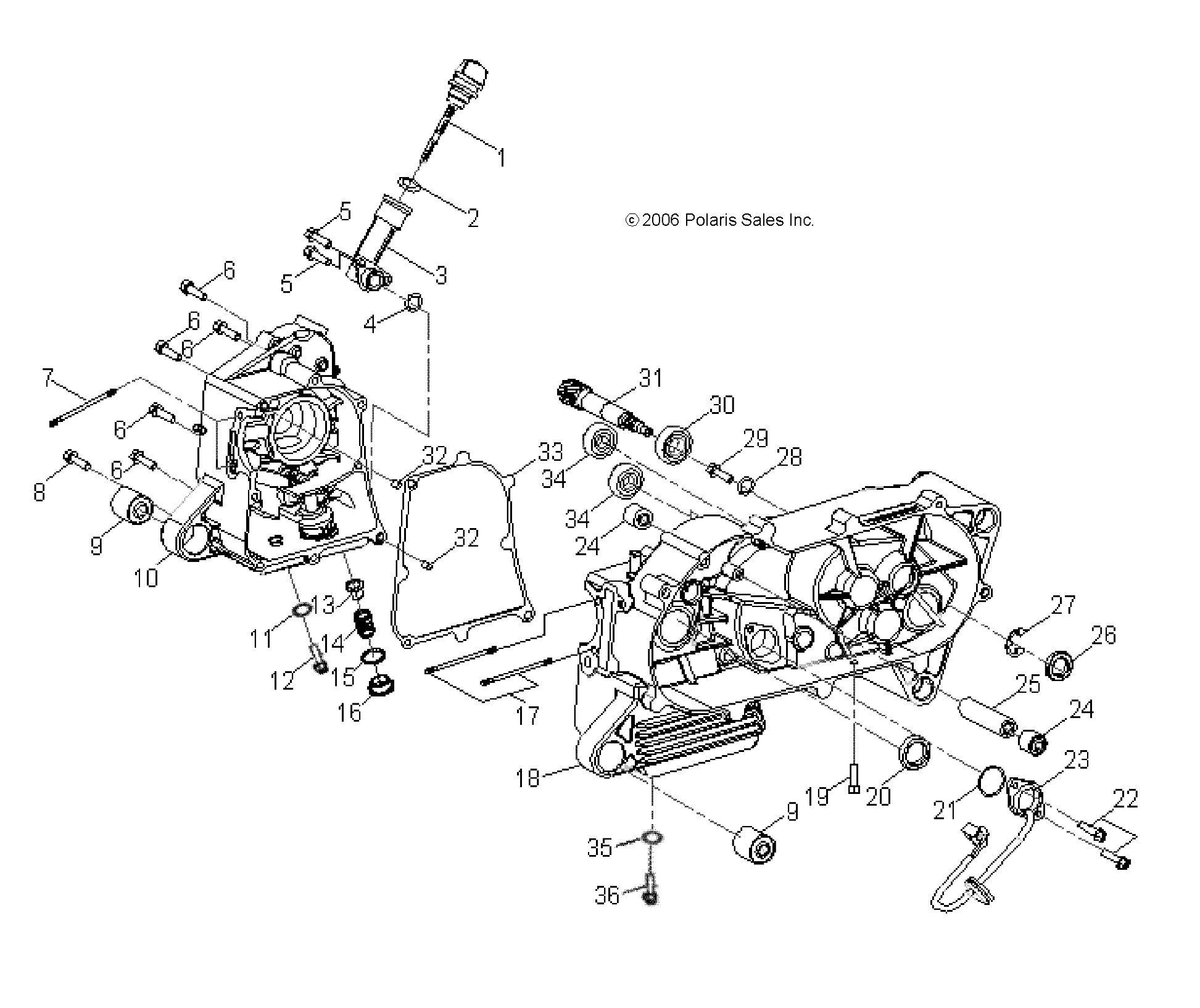 ENGINE, CRANKCASE - A07KA09AA/AB/AD (49ATVCRANKCASE07OTLW90)