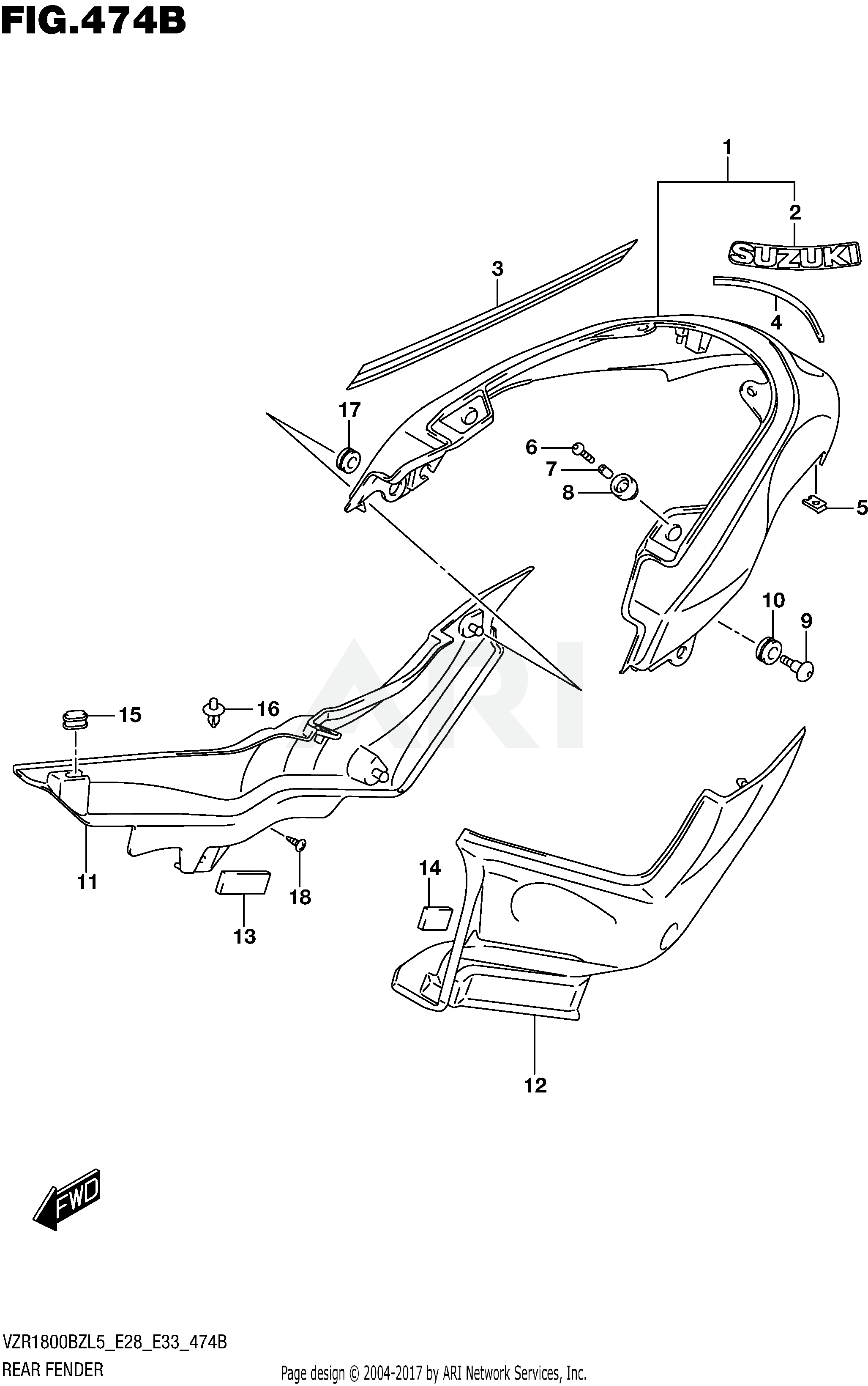 REAR FENDER (VZR1800BZL5 E33)