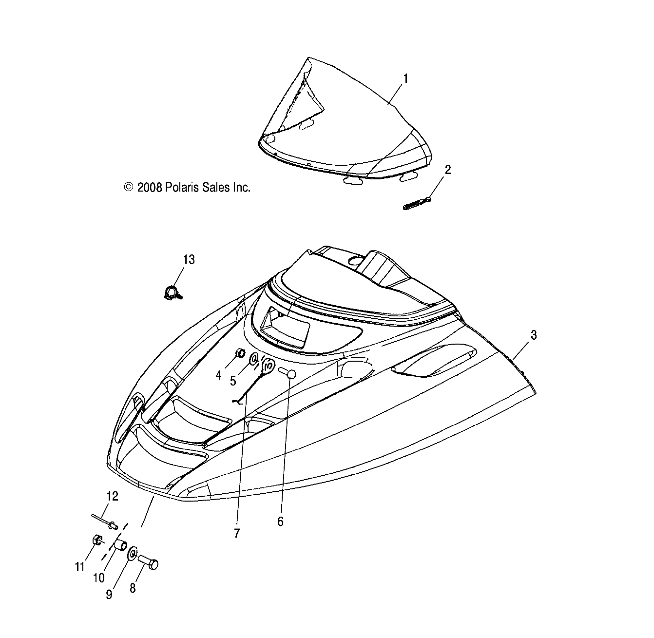 BODY, HOOD and WINDSHIELD - S17WAA1ASA/AEA (49SNOWHOOD09120)