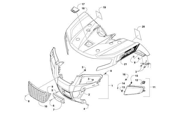 FRONT BODY PANEL AND HEADLIGHT ASSEMBLIES