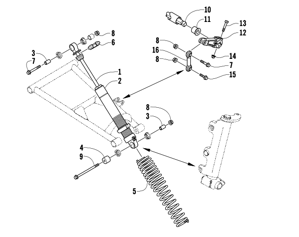 SHOCK ABSORBER AND SWAY BAR ASSEMBLY