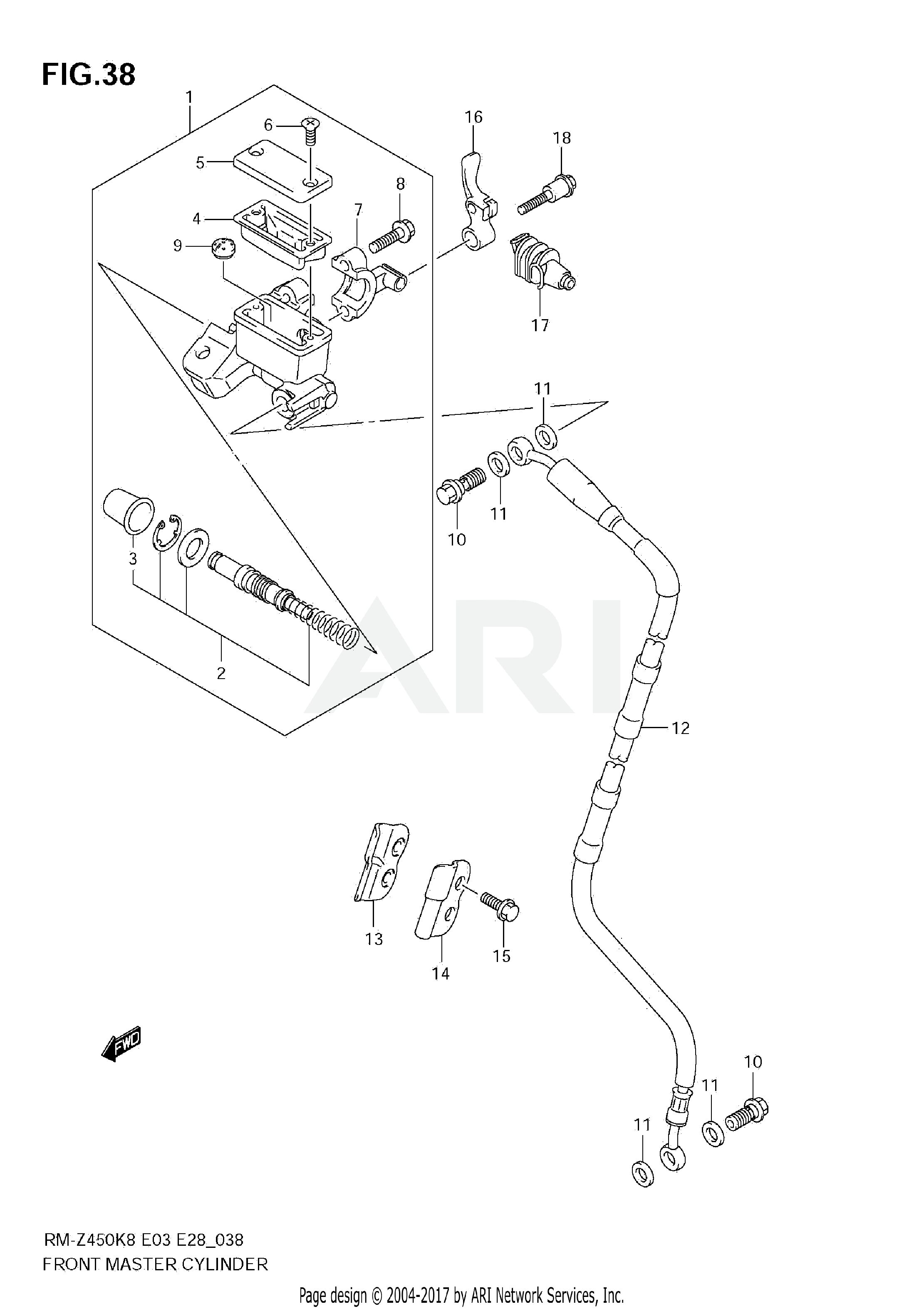 FRONT MASTER CYLINDER (RM-Z450 K8/K9/L0)