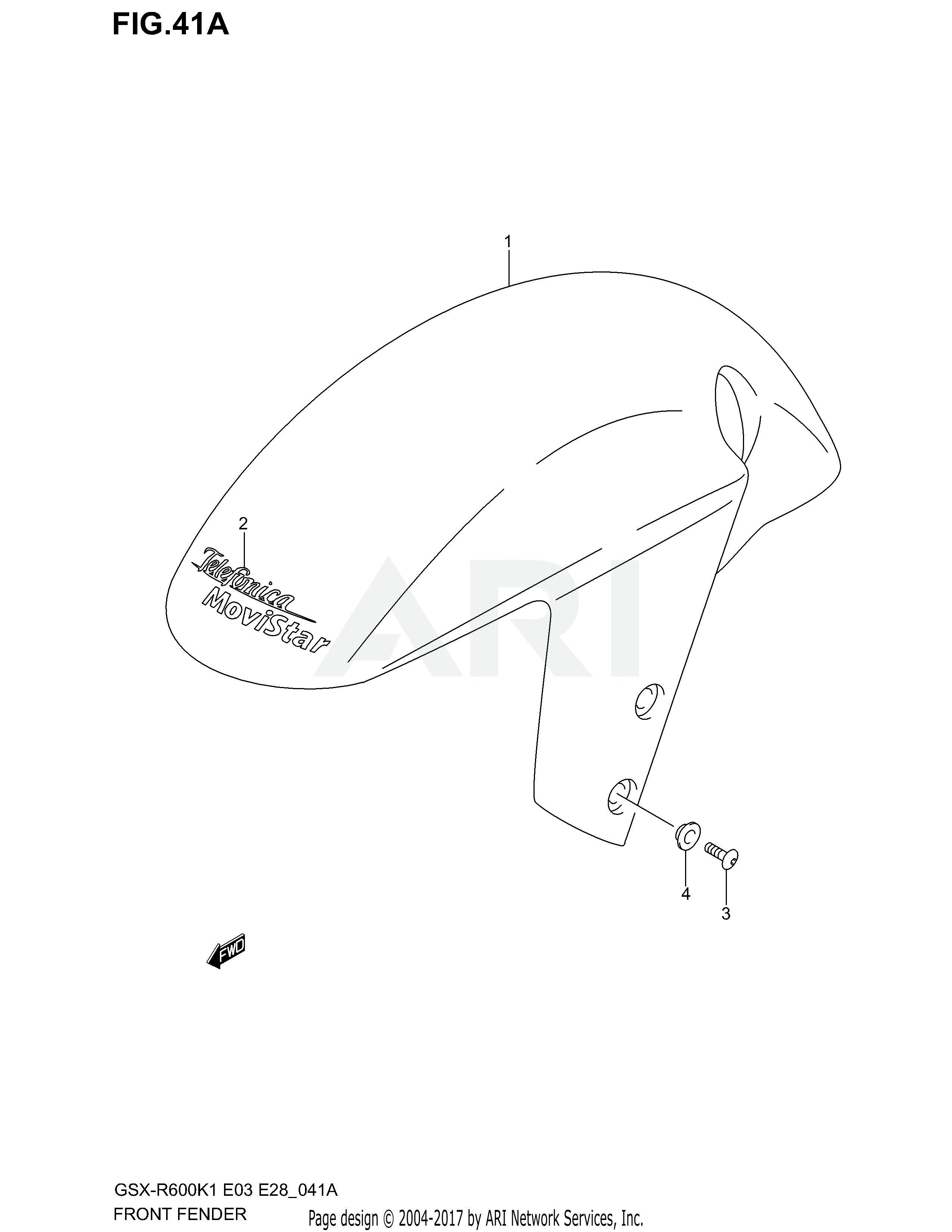 FRONT FENDER (MODEL K2 FOR YC2)