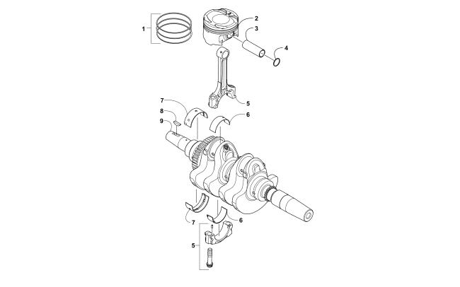 CRANKSHAFT AND PISTON ASSEMBLY