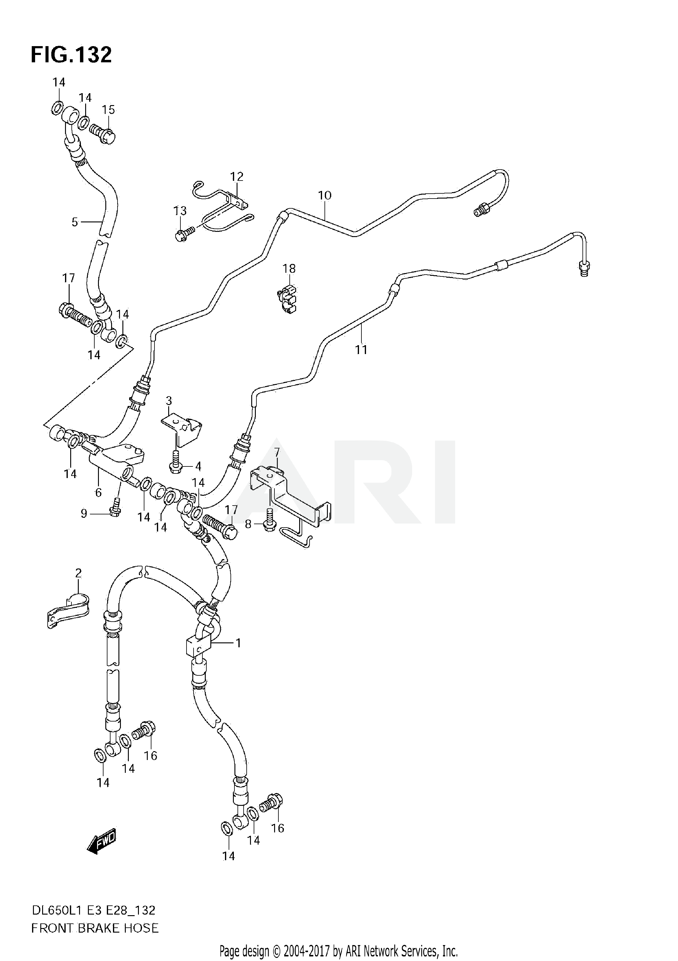 FRONT BRAKE HOSE (DL650A L1 E28)