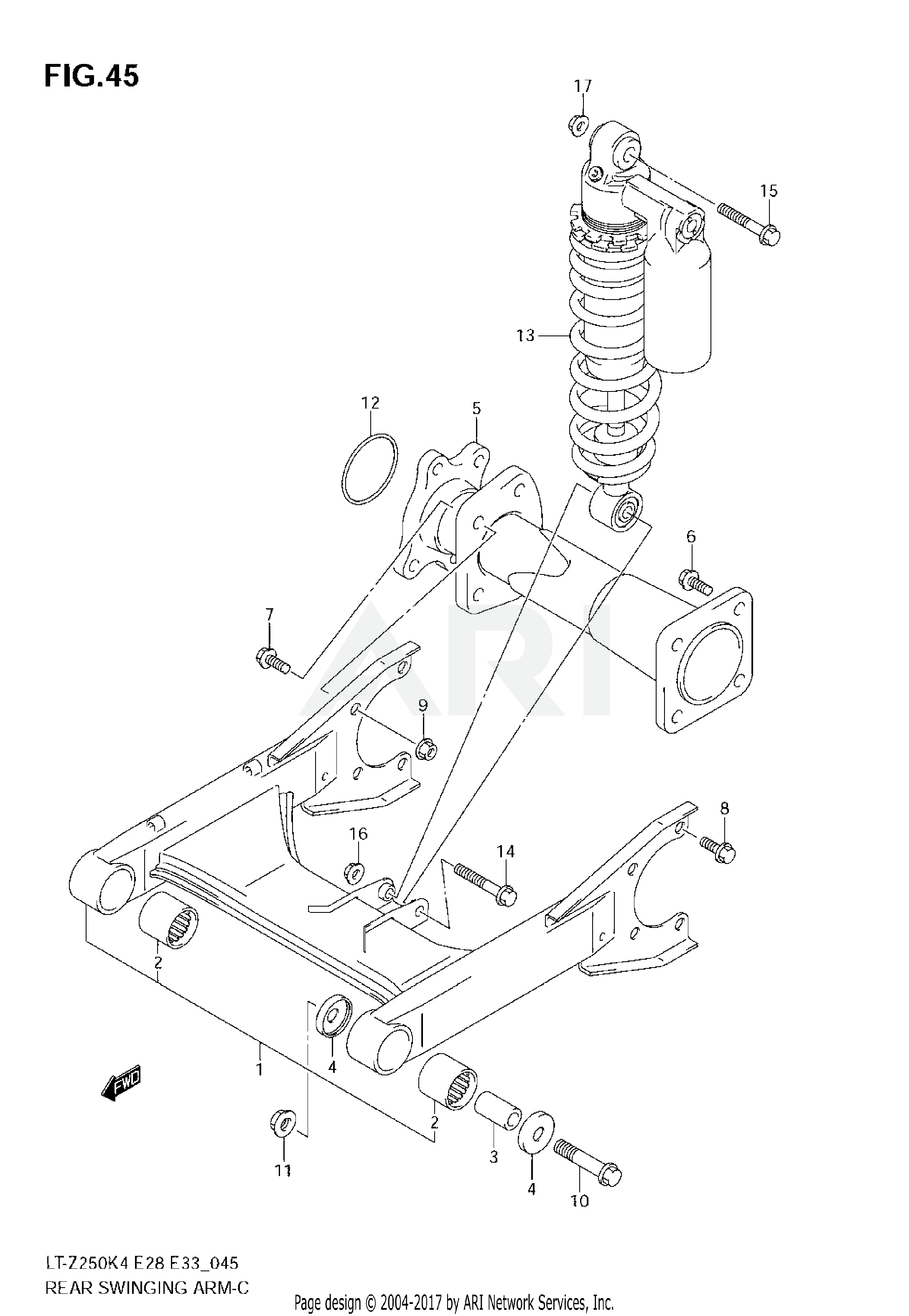 REAR SWINGINGARM (MODEL K4/K5)