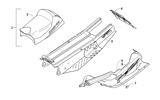 BELLY PAN, SEAT, TUNNEL, AND SNOWFLAP TIGER RED