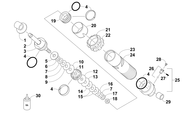 REAR SUSPENSION FRONT ARM SHOCK ABSORBER