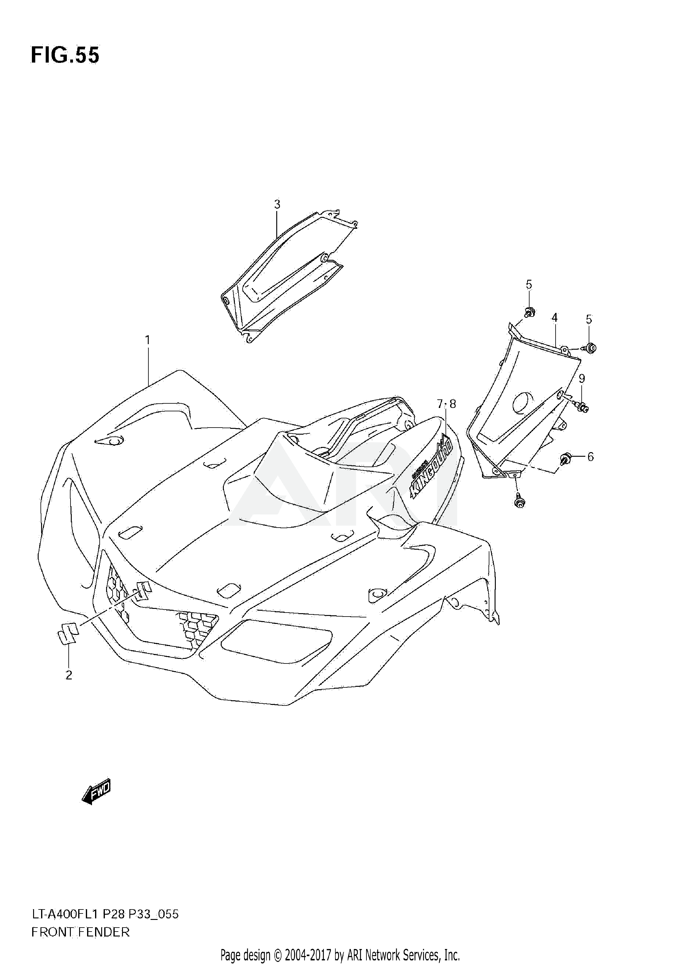 FRONT FENDER (LT-A400FL1 E33)