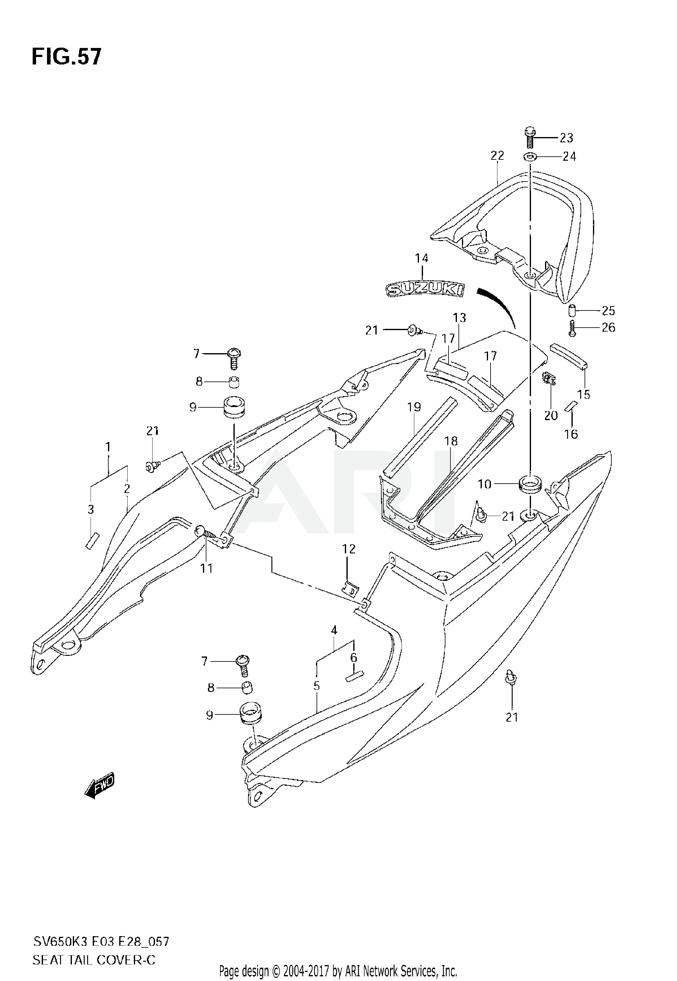 SEAT TAIL COVER (SV650SK3)