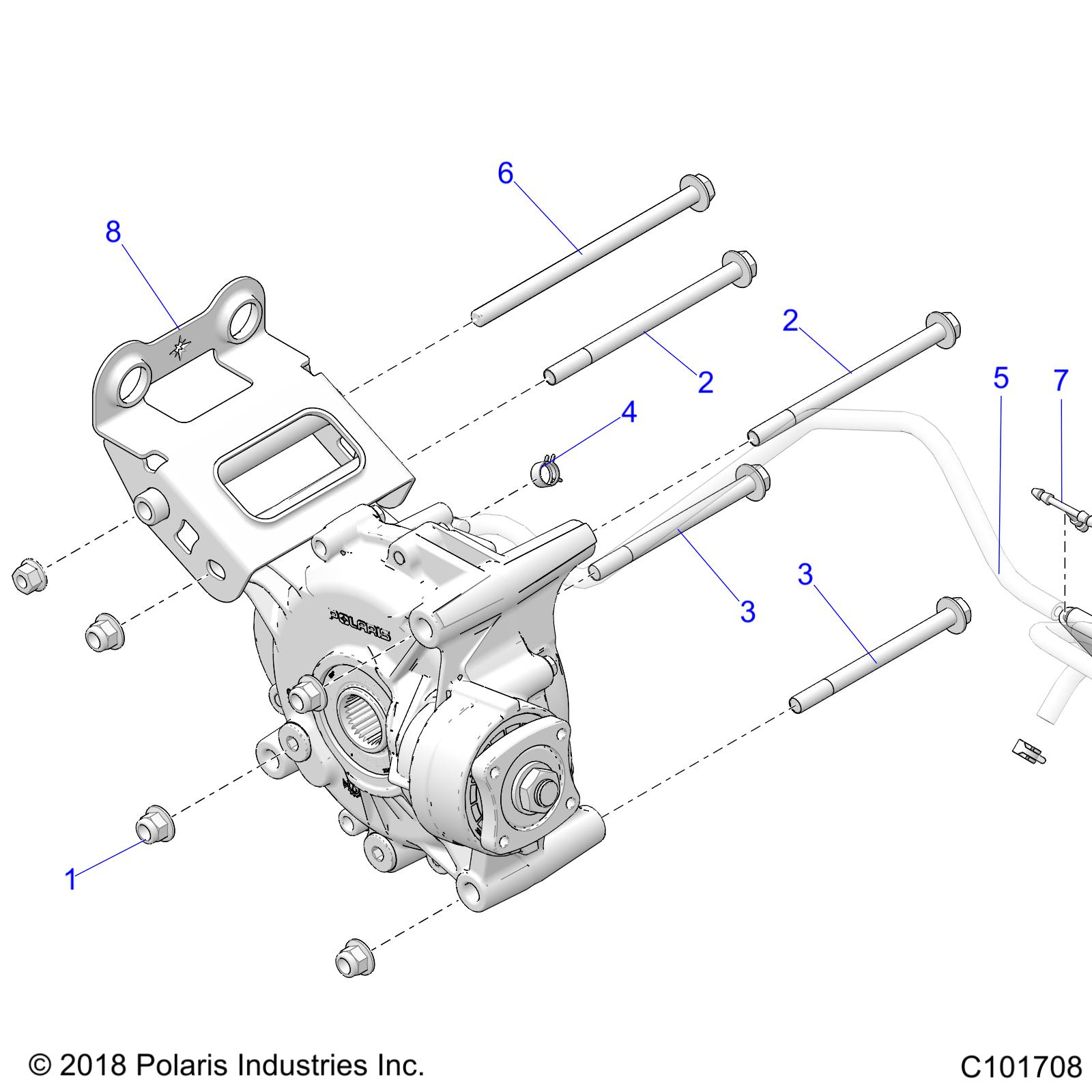 DRIVE TRAIN, GEARCASE MOUNTING, REAR - A20SGE95AK (C101708)