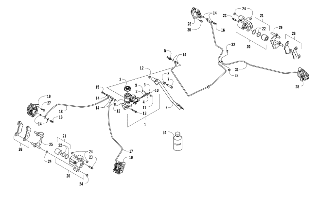 FRONT AND REAR BRAKE ASSEMBLY