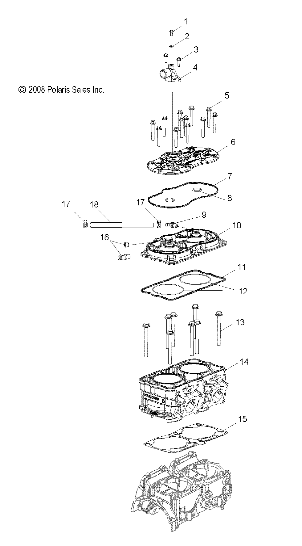 ENGINE, CYLINDER - S09PL8ES/EE (49SNOWCYLINDER09800RMK)