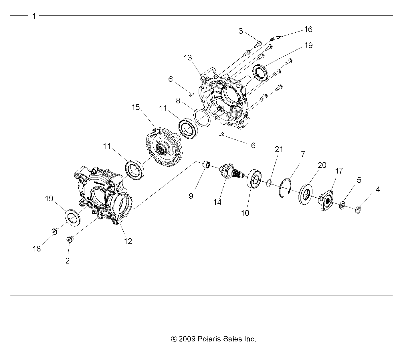 DRIVE TRAIN, REAR GEARCASE INTERNALS - A16SVE95AA/AM