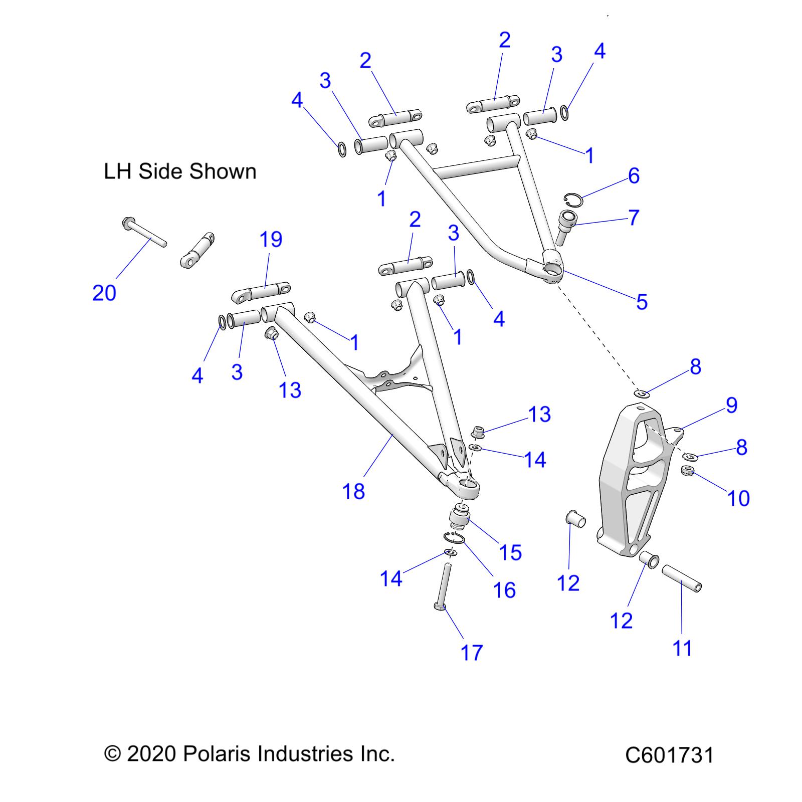 SUSPENSION, CONTROL ARMS and SPINDLE - S21DDL8RS ALL OPTIONS (C601731)
