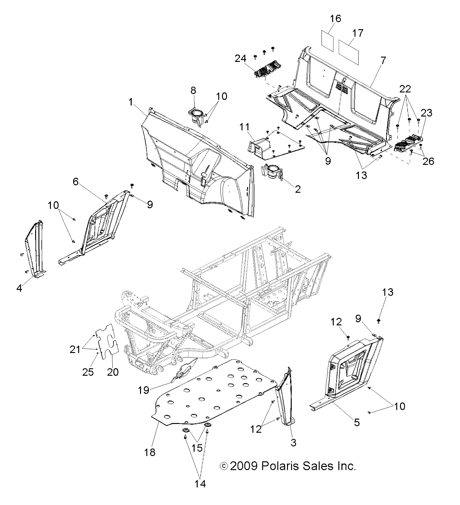 BODY, FLOOR and FENDERS - R14RH45AA (49RGRMOLDINGS10)