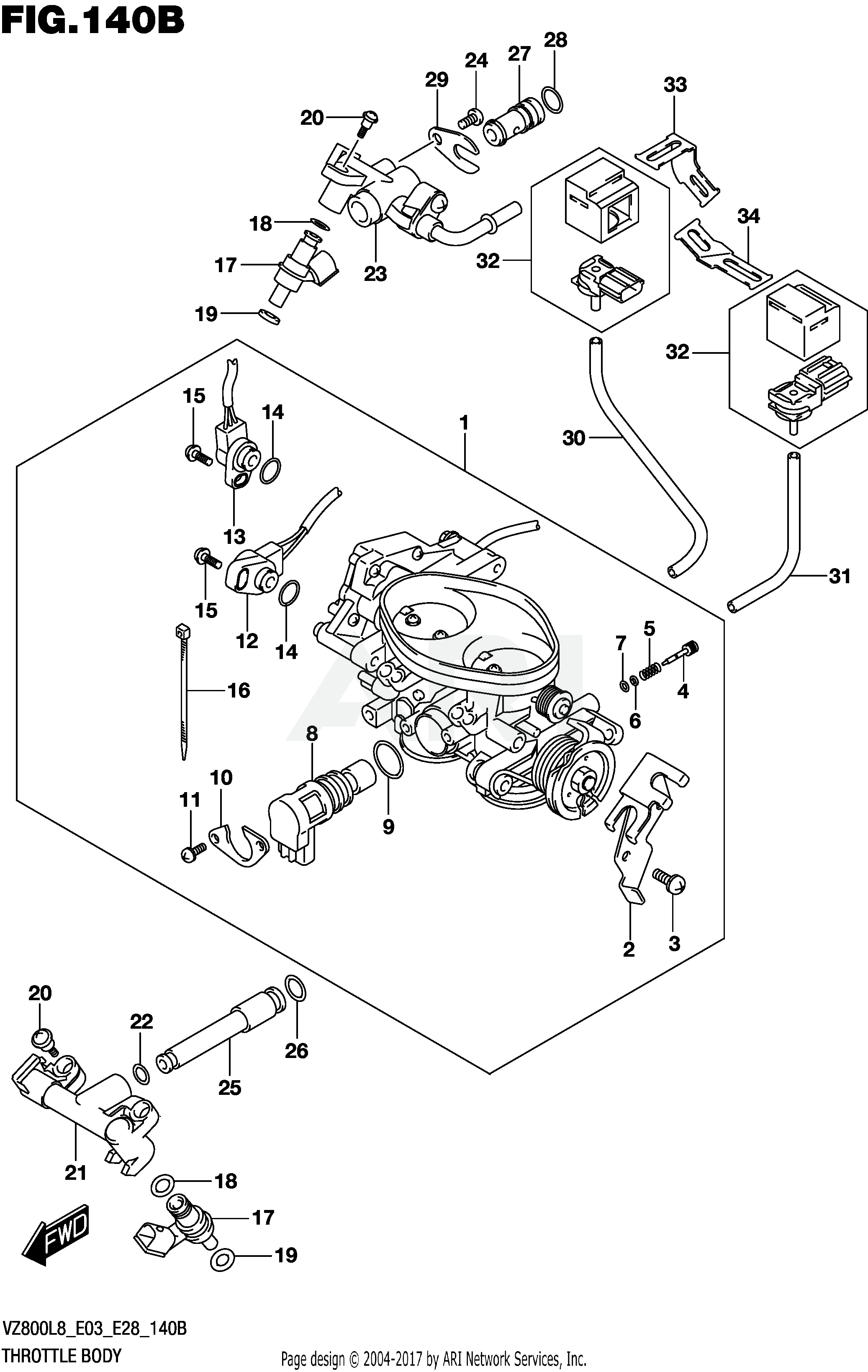 THROTTLE BODY (VZ800L8 E28)