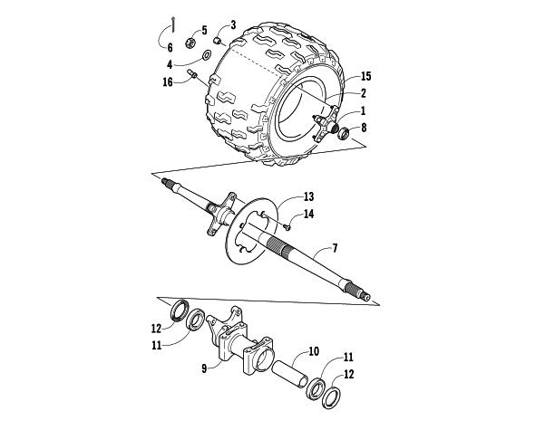 RIGHT REAR WHEEL ASSEMBLY