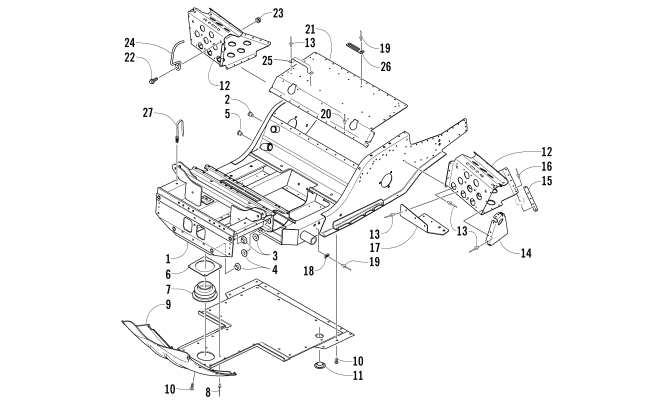 FRONT FRAME AND FOOTREST ASSEMBLY