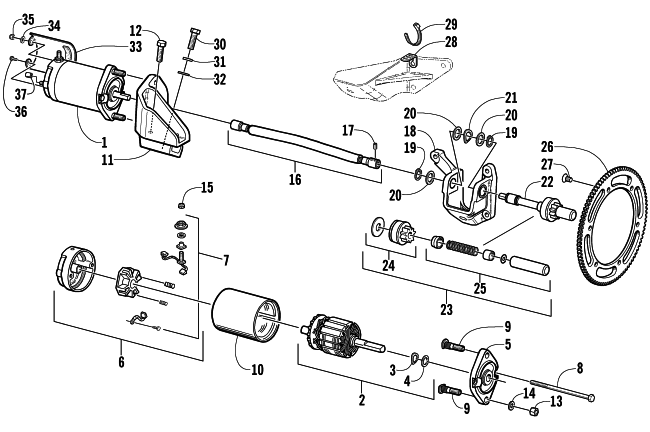 FLEX-DRIVE STARTER MOTOR ASSEMBLY (OPTIONAL)