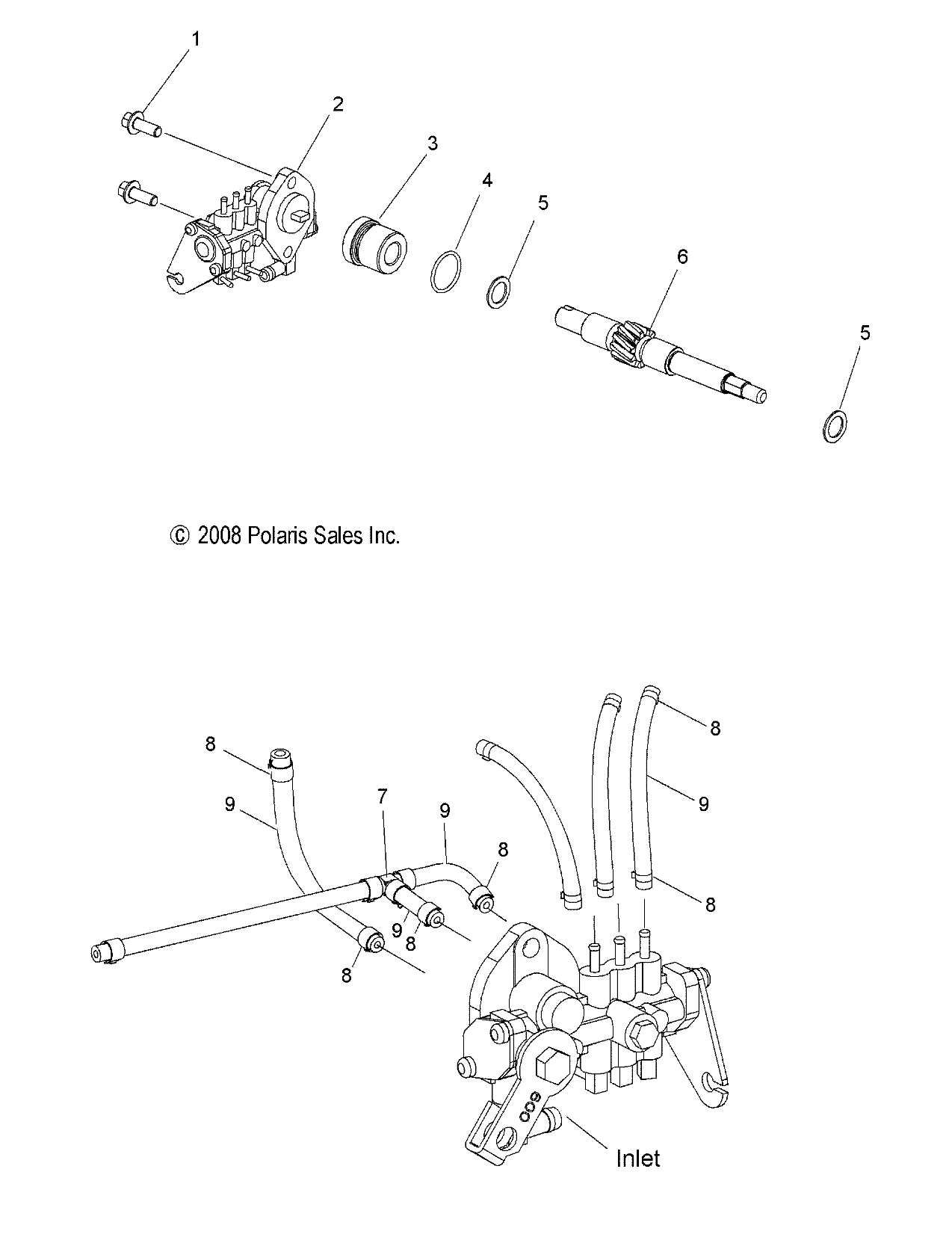 ENGINE, OIL PUMP and LINES - S15PT6HSL/HEL (49SNOWOILPUMP10600TRG)