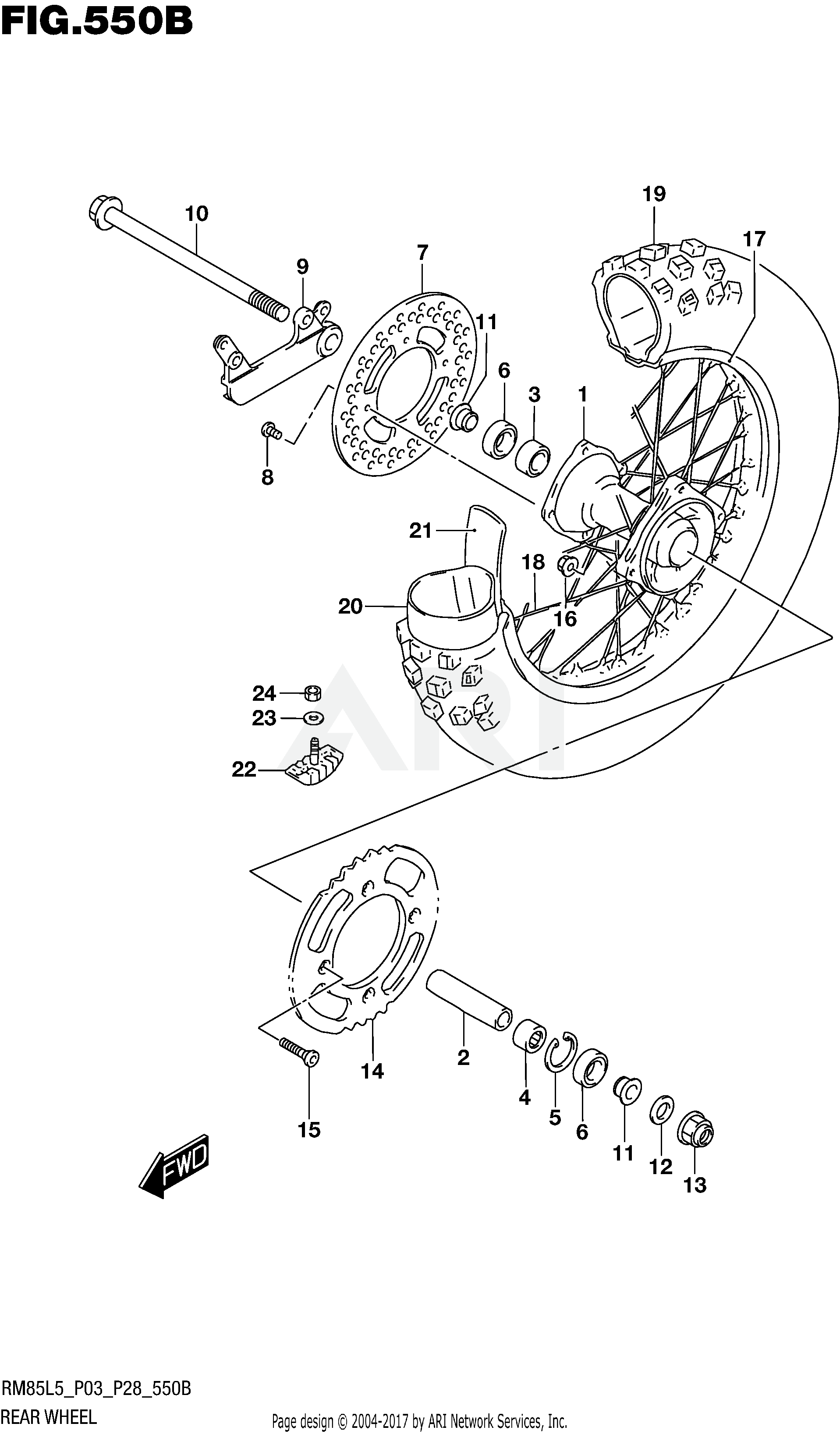 REAR WHEEL (RM85L5 P28)