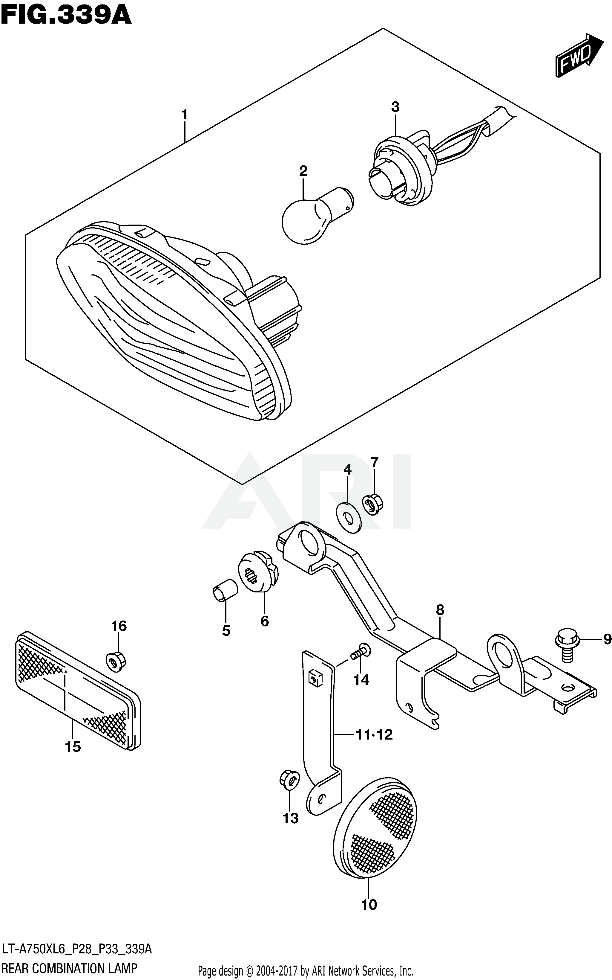 REAR COMBINATION LAMP (LT-A750XL6 P28)