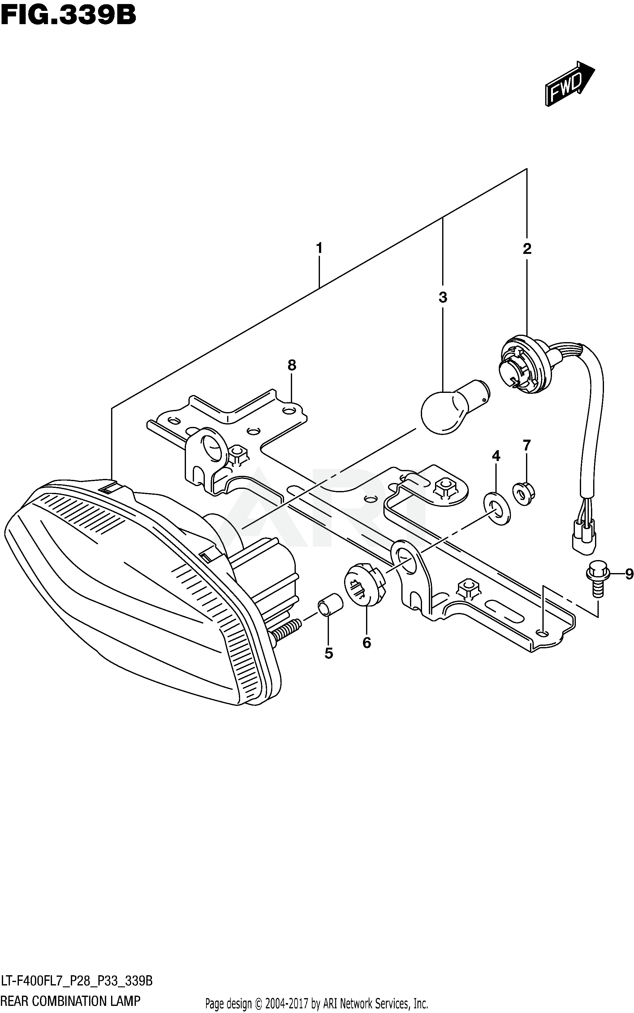 REAR COMBINATION LAMP (LT-F400FL7 P33)