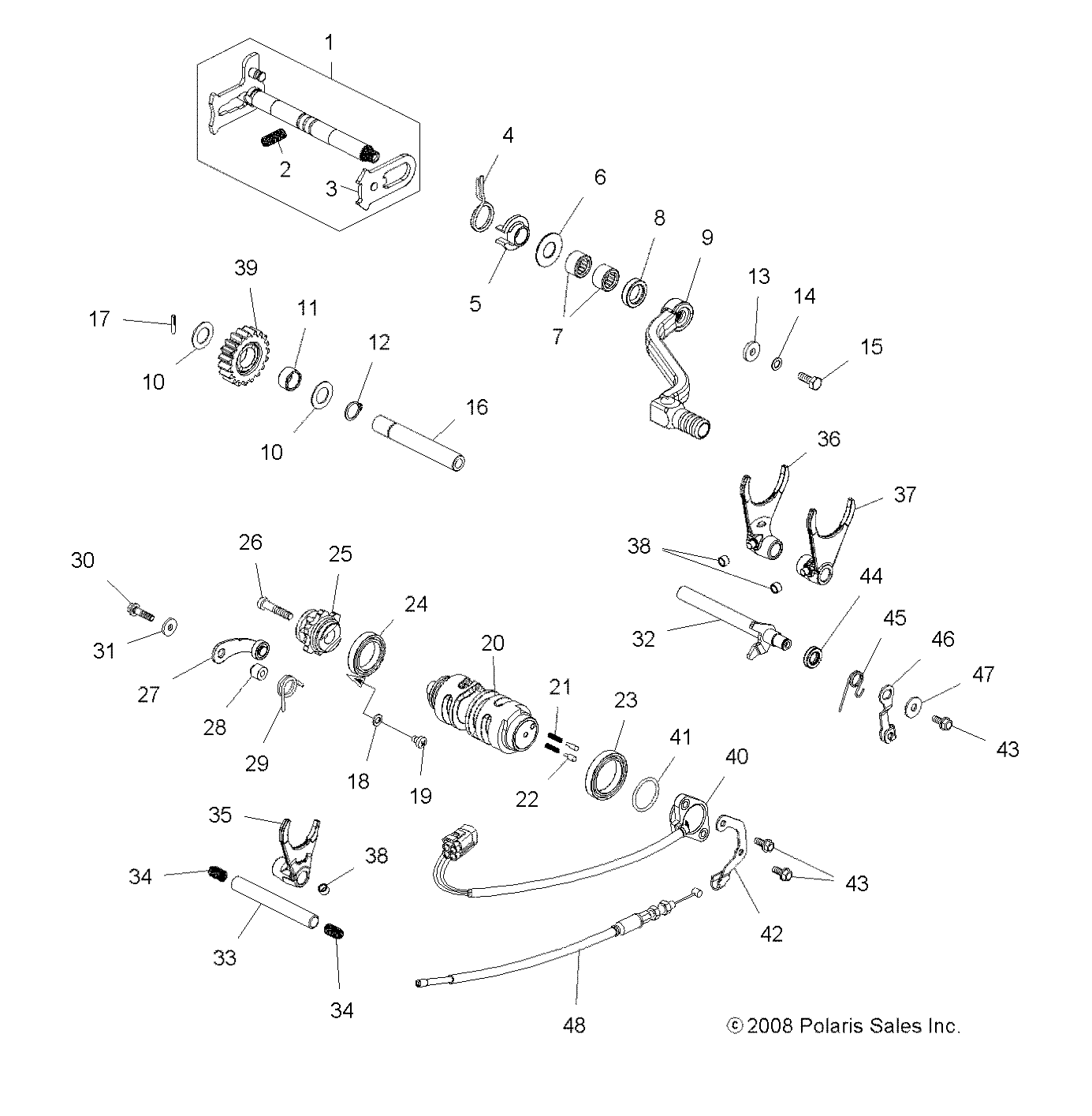 DRIVE TRAIN, SHIFTING - A10GJ45AA (49ATVSHIFT09OUT450)