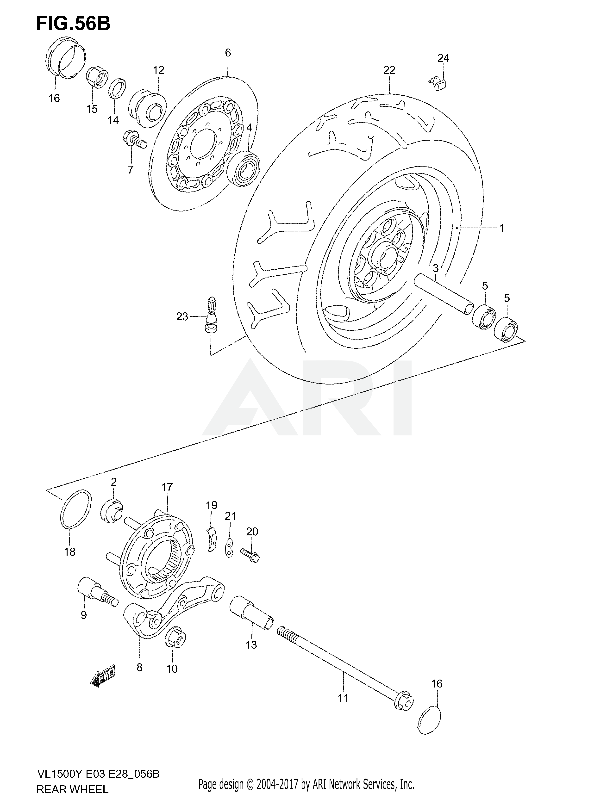 REAR WHEEL (MODEL K2/K3/K4)