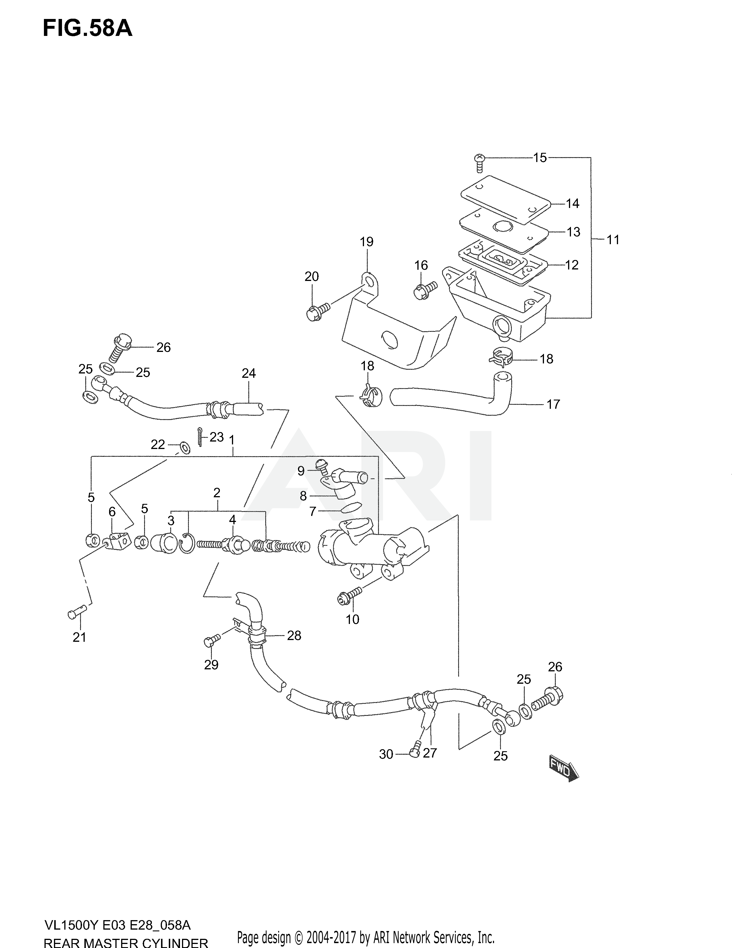 REAR MASTER CYLINDER (MODEL K2/K3/K4)