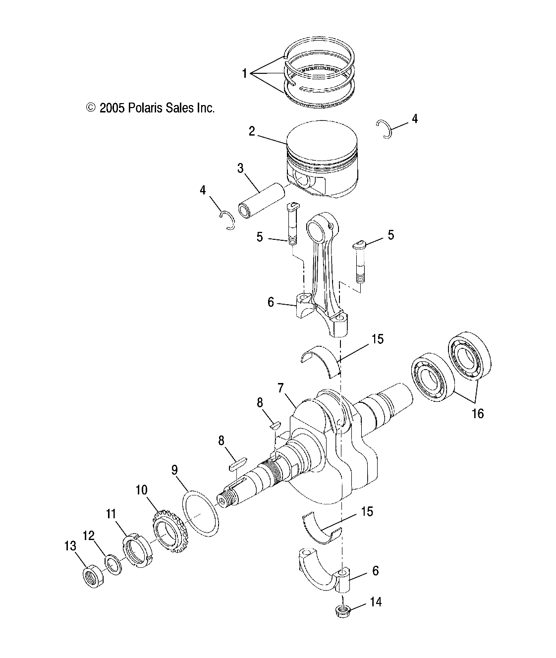 CRANKSHAFT and PISTON - A05CB32AA (4999201699920169D02)