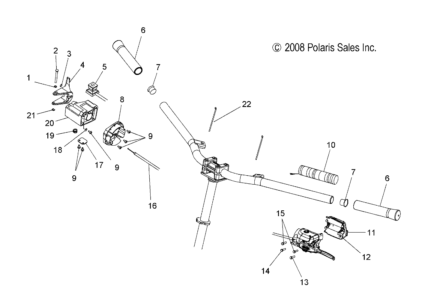 STEERING, HANDLEBAR CONTROLS - S13PU7ESL/EEL (49SNOWSTEERING09WIDE)