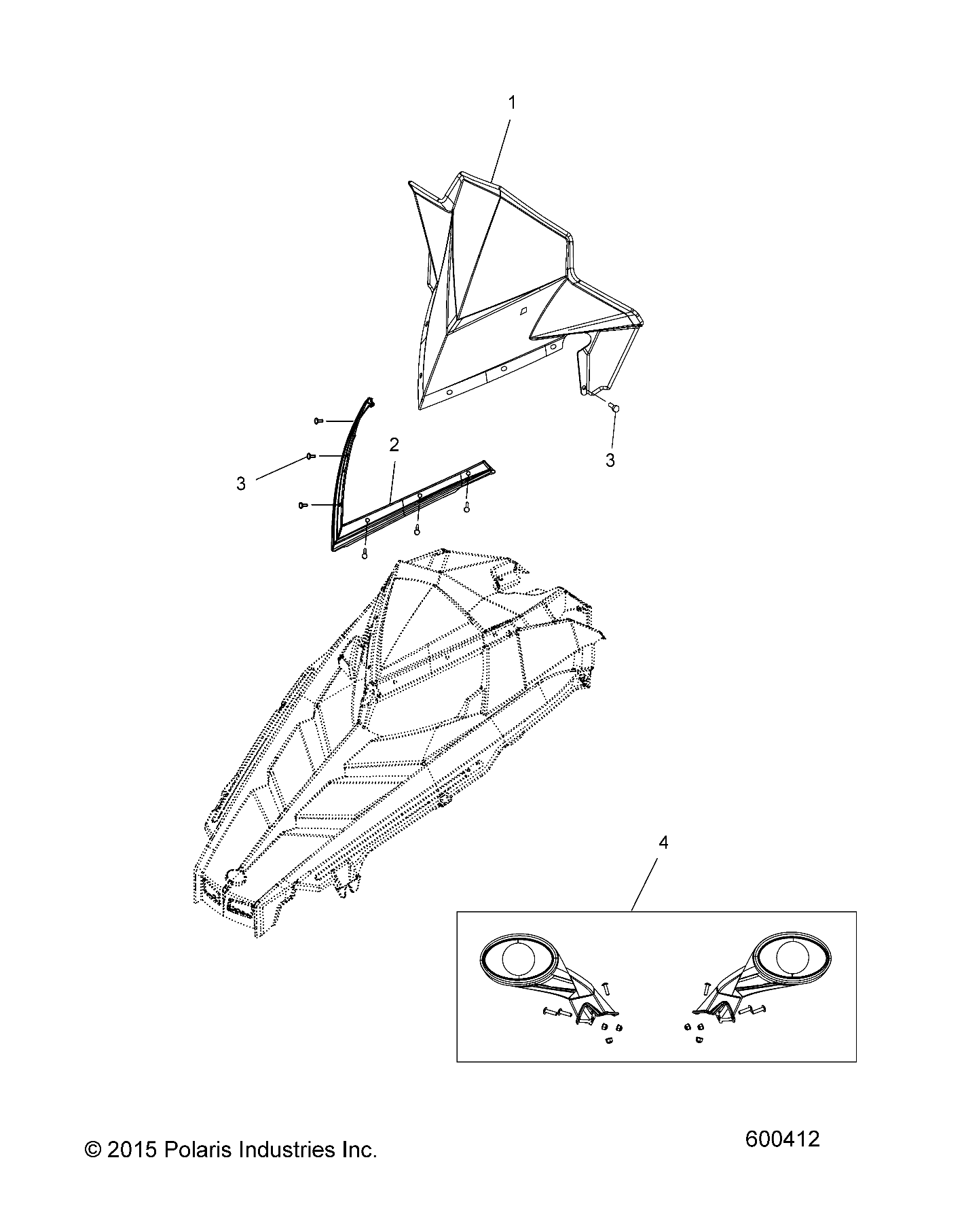 BODY, WINDSHIELD and MIRRORS - S17CEE5BSL (600412)