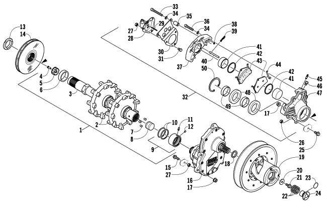 DRIVE TRAIN AND BRAKE ASSEMBLIES