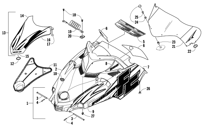 HOOD AND WINDSHIELD ASSEMBLY