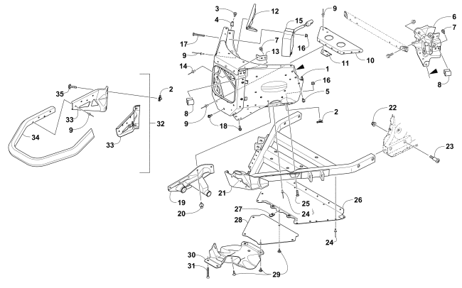 FRONT BUMPER AND FRAME ASSEMBLY