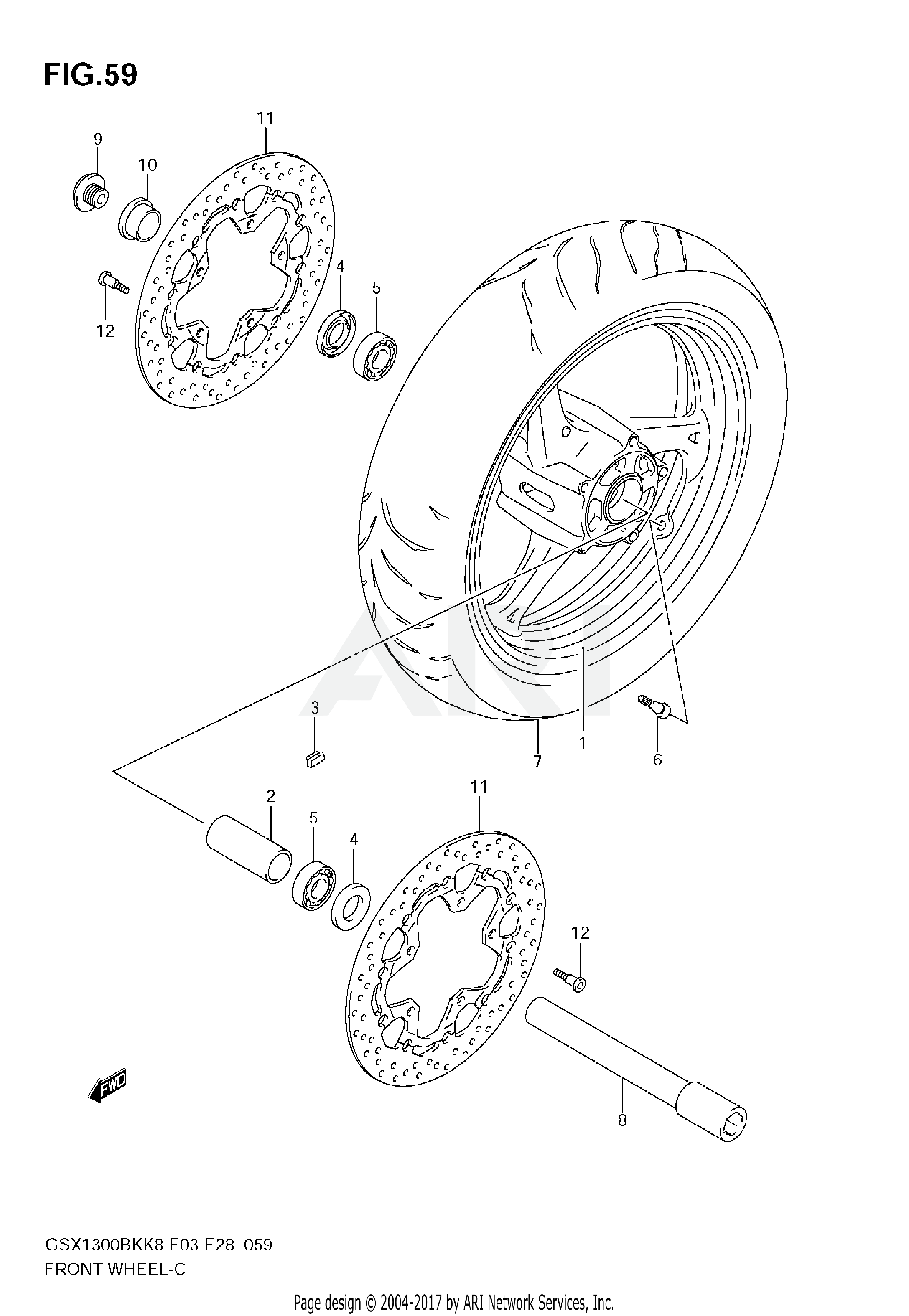 FRONT WHEEL (GSX1300BKK8/K9)