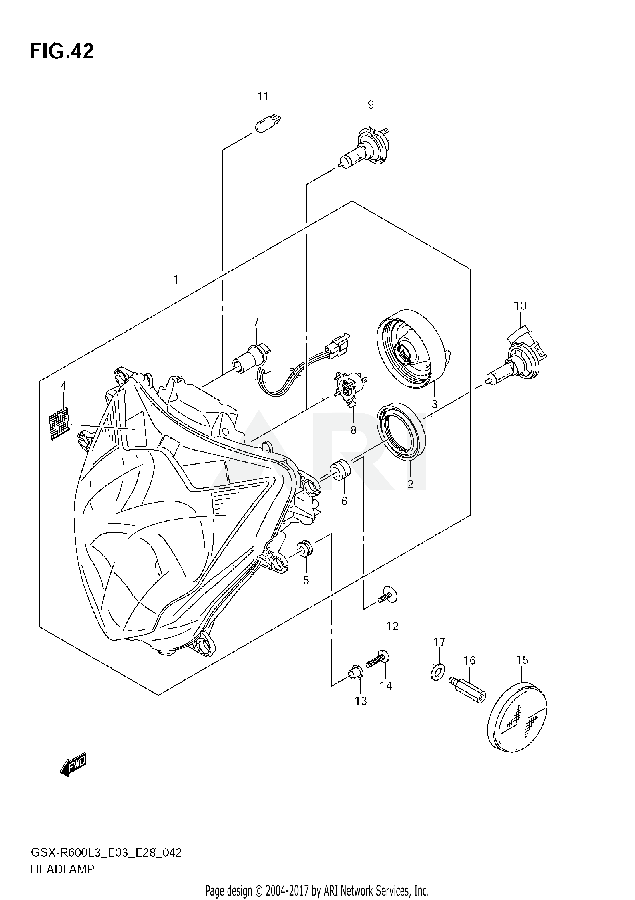 HEADLAMP (GSX-R600L3 E33)